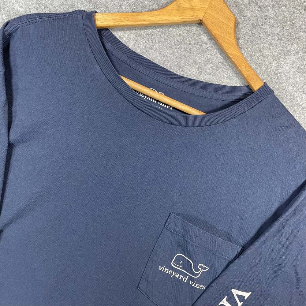 Vineyard Vines Men's XL Long Sleeve Whale Logo Pocket T-Shirt Navy Blue